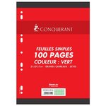 Feuillets mobiles A4 cm 100 pages 80g grands carreaux verts x 10 CONQUÉRANT