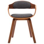 vidaXL Chaises à manger lot de 2 gris foncé tissu et bois courbé