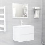 vidaXL Ensemble de meubles de salle de bain Blanc brillant Aggloméré