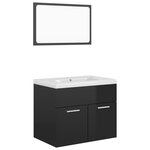 vidaXL Ensemble de meubles de salle de bain Noir brillant Aggloméré