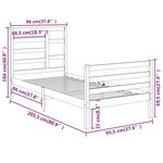 vidaXL Cadre de lit Blanc Bois massif 90x200 cm