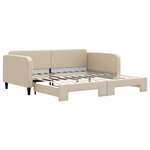 vidaXL Lit de jour avec lit gigogne crème 100x200 cm tissu