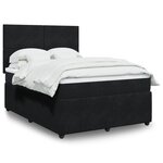 vidaXL Sommier à lattes de lit avec matelas Noir 140x190 cm Velours