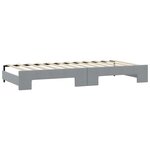 vidaXL Lit de jour avec gigogne et tiroirs gris clair 80x200 cm tissu