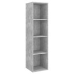 vidaXL Ensemble de meuble TV 4 Pièces Gris béton Aggloméré
