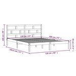 vidaXL Cadre de lit Blanc 120x190 cm Petit double Bois massif