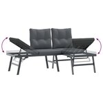 vidaXL Ensemble de bancs de jardin avec coussins 7 Pièces noir