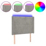 vidaXL Tête de lit à LED Gris clair 83x16x118/128 cm Velours