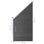 vidaXL Ensemble de panneau de clôture WPC 619x(105-186) cm Noir