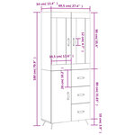 vidaXL Buffet haut Chêne marron 69 5x34x180 cm Bois d'ingénierie