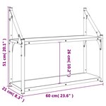 vidaXL Étagère murale 2 niveaux chêne sonoma 60x21x51 cm