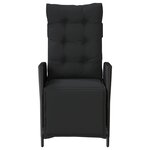 vidaXL Chaises inclinables de jardin lot de 2 repose-pied noir rotin