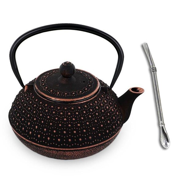 Théière en fonte chinoise Sui 0 8 L + paille inox avec filtre