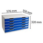 Module De Classement Modulo Office 5 Tiroirs A3 - Bleu - Exacompta