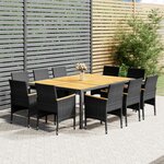 vidaXL Ensemble à manger de jardin 11 Pièces résine tressée gris