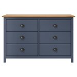 vidaXL Buffet Hill Gris 125x40x80 cm Bois de pin solide