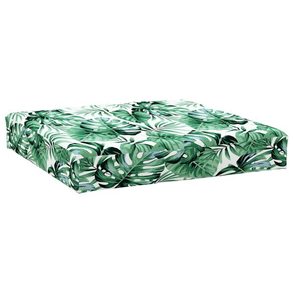vidaXL Coussin de palette à motif de feuilles 60x60x10 cm tissu