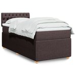 vidaXL Sommier à lattes de lit avec matelas Marron foncé 100x200 cm