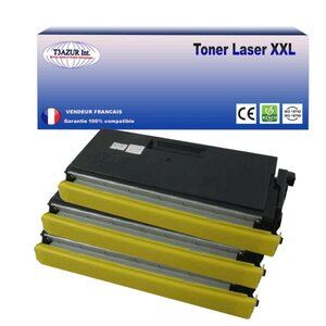 3 Toners compatibles avec Brother TN6600 pour Brother FAX 4750, 5750, 8350P, 8360P, 8360PLT, 8750 - 6 000 pages - T3AZUR