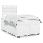 vidaXL Sommier à lattes de lit avec matelas Blanc 120x200cm Similicuir