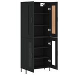 vidaXL Buffet haut Noir 69 5x34x180 cm Bois d'ingénierie