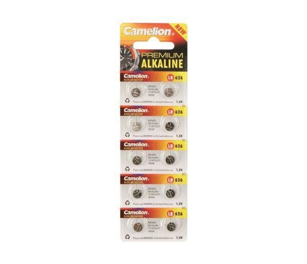 Pack de 10 Piles bouton pour montre LR626/AG4 1,5V-18mAh CAMELION