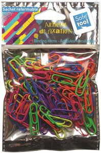BAG'N FIX - Sachet de 100 trombones fluos SAFETOOL