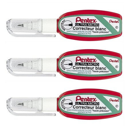 Correcteur Liquide Pentex Pocket ZL103-WF Haute précision 4 2ml Blanc x 3 PENTEL