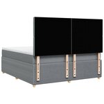 vidaXL Sommier à lattes de lit avec matelas Gris clair 180x200cm Tissu