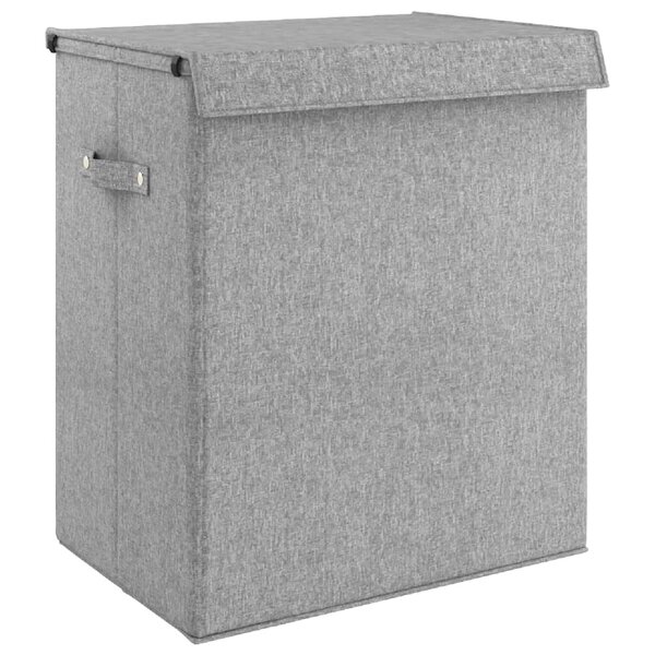 vidaXL Panier à linge pliable Gris 51x34 5x59 cm Tissu en faux lin