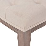 vidaXL Banc Lin Bois massif 110 x 38 x 48 cm Blanc crème