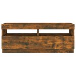 vidaXL Meuble TV avec lumières LED chêne fumé 100x35x40 cm