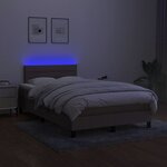 vidaXL Sommier à lattes de lit matelas et LED taupe 120x190 cm tissu