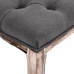 vidaXL Banc Lin Bois solide 110x38x48 cm Gris foncé