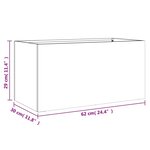 vidaXL Jardinière blanc 62x30x29 cm acier laminé à froid