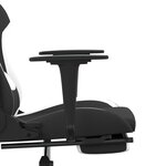 vidaXL Chaise de jeu de massage avec repose-pied Noir et blanc Tissu