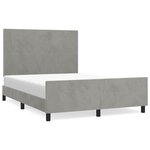 vidaXL Cadre de lit avec tête de lit Gris clair 140x200 cm