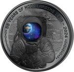 Pièce de monnaie en Argent 5 Dollars g 31.1 (1 oz) Millésime 2024 MOON LANDING