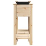 Jardinier vidaXL avec étagère 71x37x76 cm en bois massif de sapin