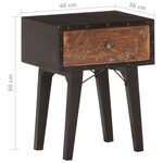 vidaXL Table de chevet 40 x 30 x 50 cm Bois de récupération massif