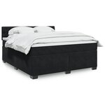 vidaXL Sommier à lattes de lit avec matelas Noir 180x200 cm Velours