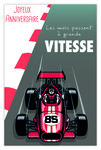 Carte Joyeux Anniversaire avec Enveloppe - Mini Posters Format 17x11 5cm - Automobile Voiture de Course Circuit Rétro Vintage - Fabriquée en France
