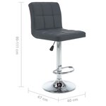 vidaXL Tabourets de bar lot de 2 gris similicuir