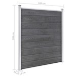 vidaXL Ensemble de clôture WPC 1 Carré + 1 Incliné 273x186 cm Gris
