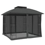 vidaXL Tonnelle avec double toit et parois en filet anthracite acier