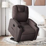 vidaXL Fauteuil inclinable électrique marron foncé tissu