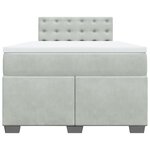 vidaXL Sommier à lattes de lit et matelas gris clair 120x190cm velours