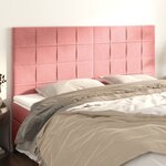 vidaXL Têtes de lit 4 Pièces Rose 100x5x78/88 cm Velours