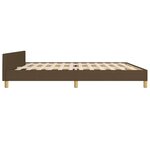 vidaXL Cadre de lit avec tête de lit marron foncé 200x200 cm Tissu