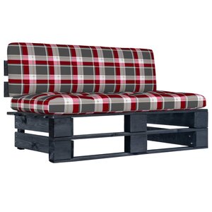 vidaXL Canapé central palette de jardin noir bois de pin imprégné